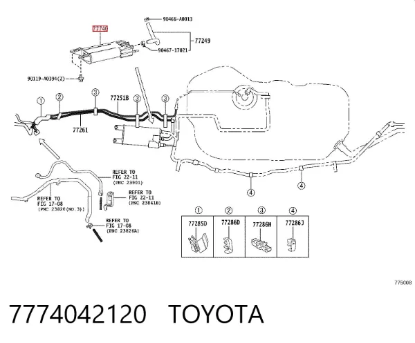 POCHŁANIACZ PAR PALIWA 7774042120 Toyota