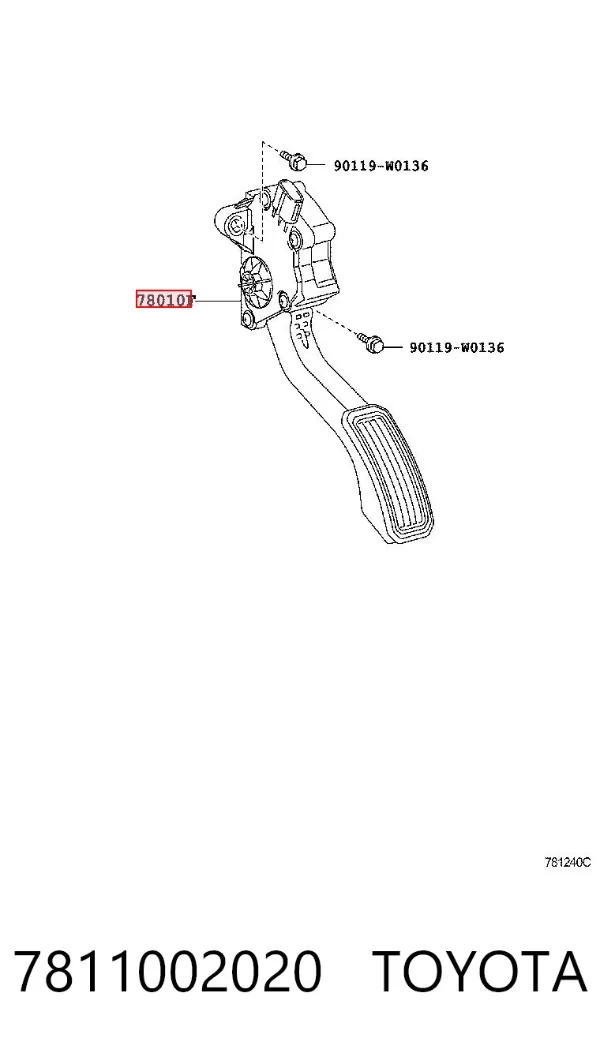Pedał przyspieszenia (gazu) 7811002020 Toyota