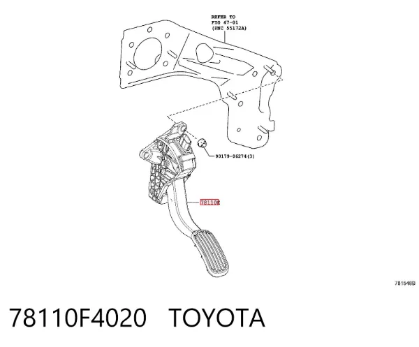 Pedał przyspieszenia (gazu) 78110F4020 Toyota