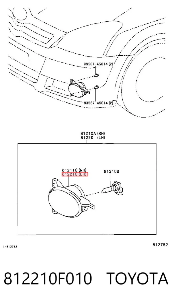 Lampa przeciwmgielna lewa 812210F010 Toyota