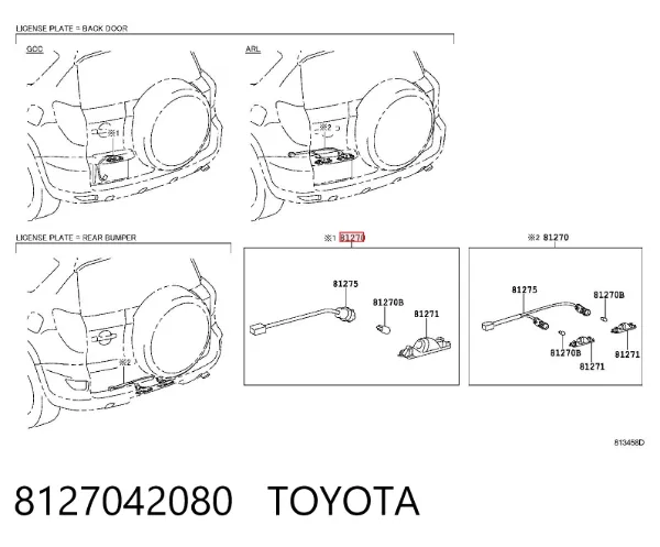 Lampa oświetlenia tylnej tablicy rejestracyjnej Toyota RAV4 III