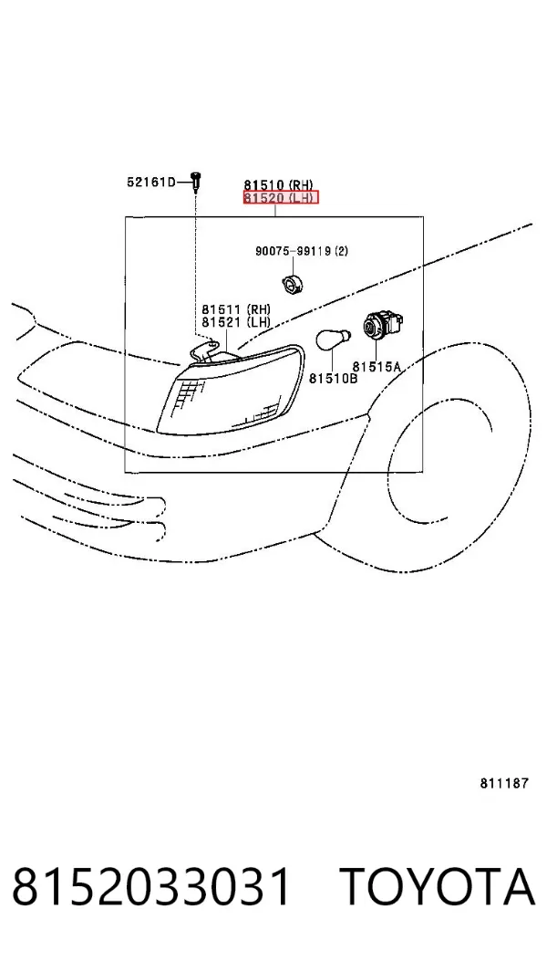Kierunkowskaz lewy 8152033031 Toyota