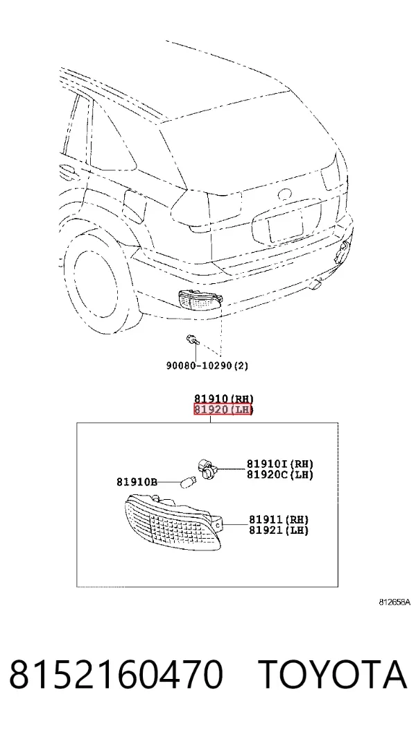 Lampa zespolona zderzaka tylnego lewa 8152160470 Toyota