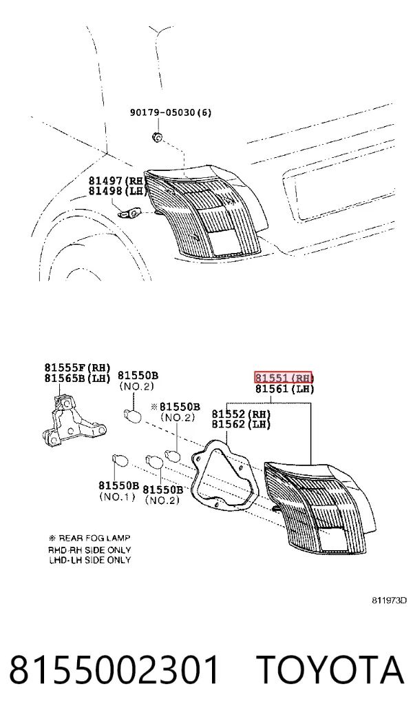 Lampa zespolona tylna prawa Toyota Corolla E12U