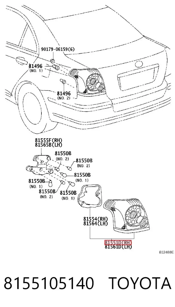Lampa zespolona tylna prawa 8155105140 Toyota