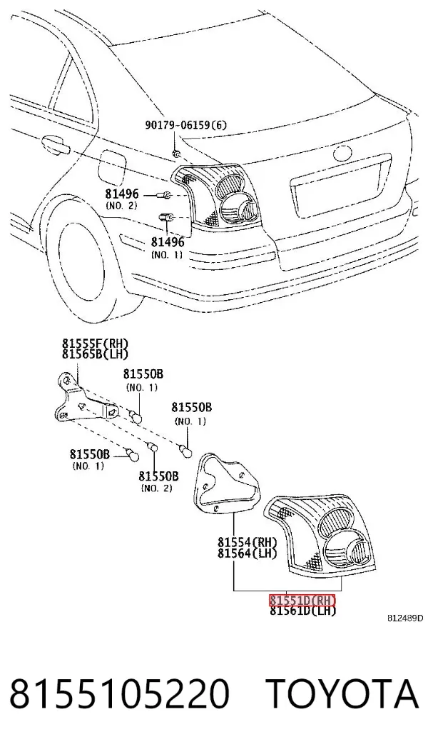 Lampa zespolona tylna prawa 8155105220 Toyota