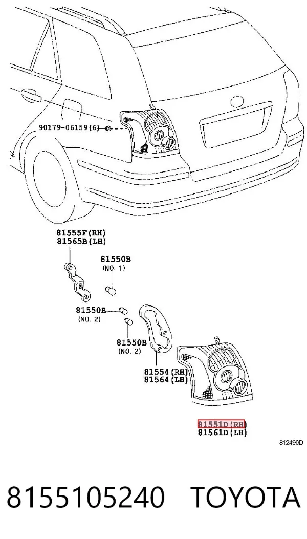 Lampa zespolona tylna prawa Toyota Avensis II