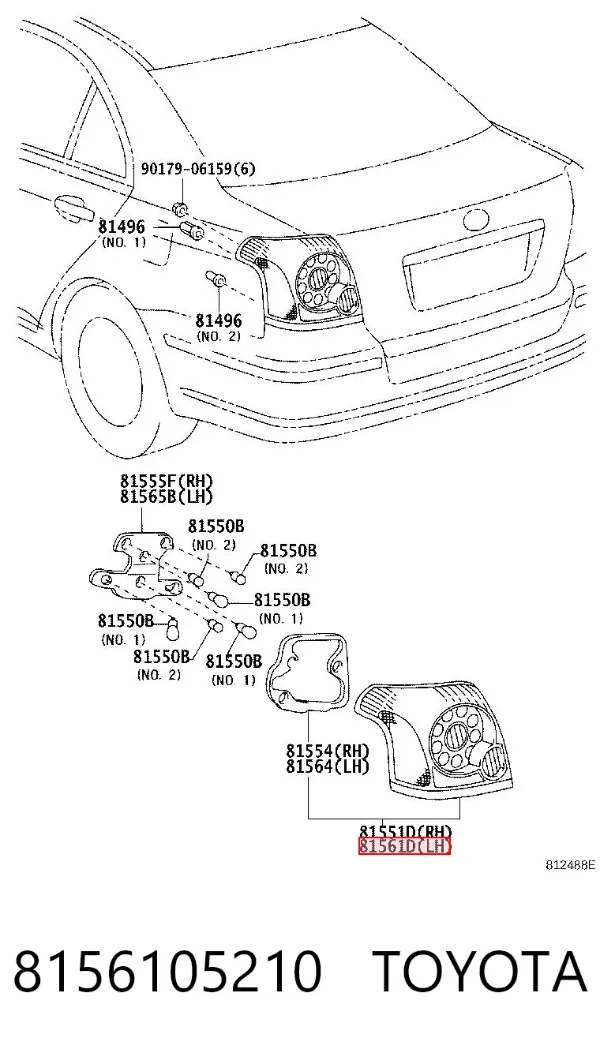 Lampa zespolona tylna lewa 8156105210 Toyota