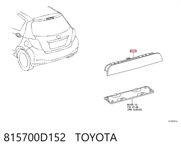 Lampa stop tylna dodatkowa 815700D152 Toyota