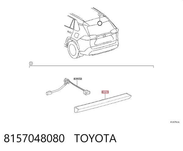 Lampa stop tylna dodatkowa 8157048080 Toyota