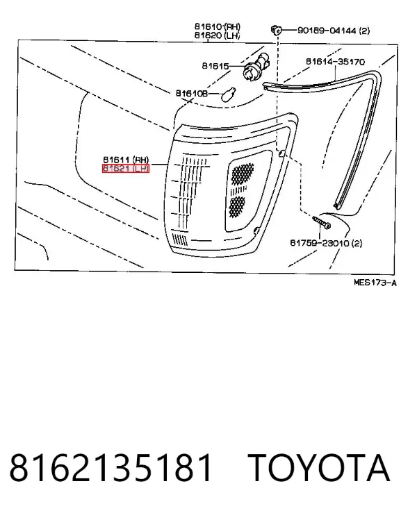Kierunkowskaz lewy 8162135181 Toyota