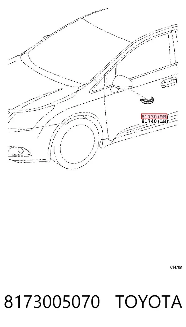 Kierunkowskaz lusterka prawy 8173005070 Toyota