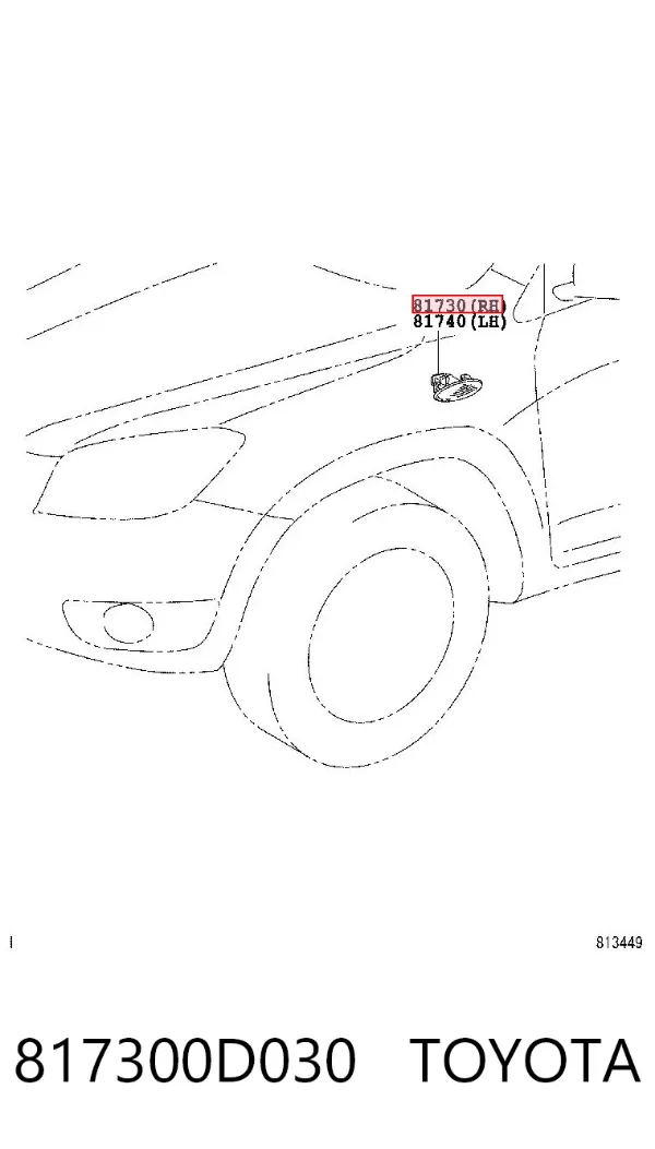 Powtarzacz kierunkowskazu na błotniku 817300D030 Toyota