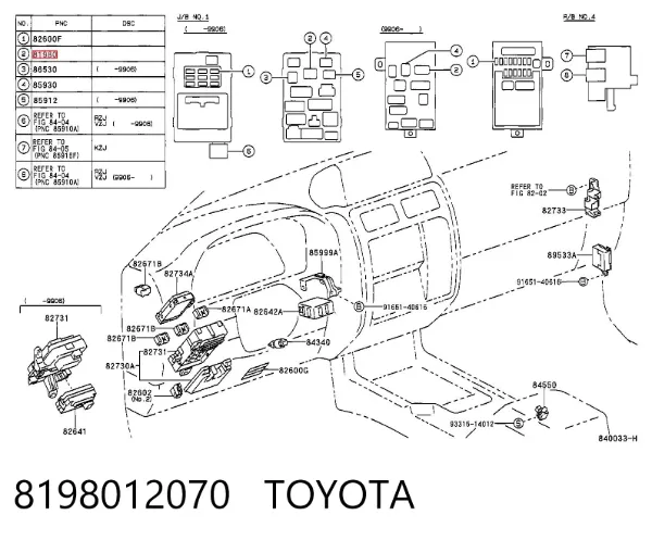 Przekaźnik kierunkowskazów 8198012070 Toyota