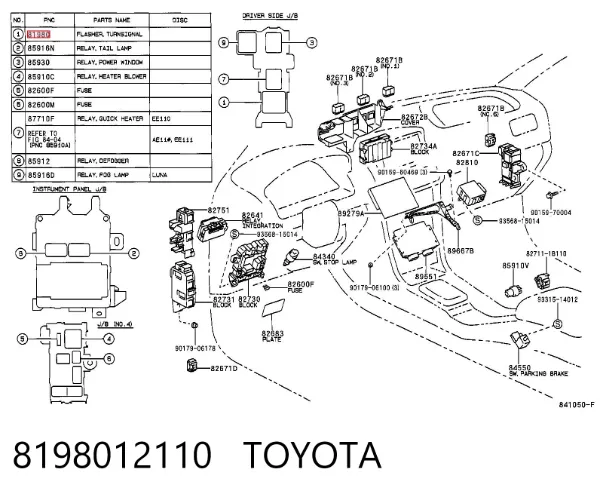 Przekaźnik kierunkowskazów 8198012110 Toyota