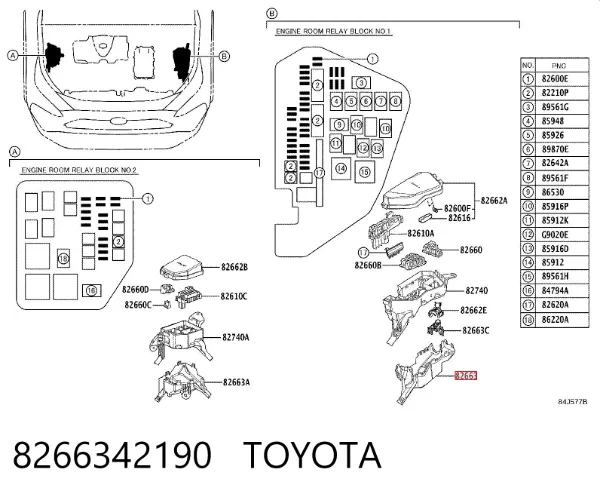 Obudowa skrzynki bezpieczników 8266342190 Toyota