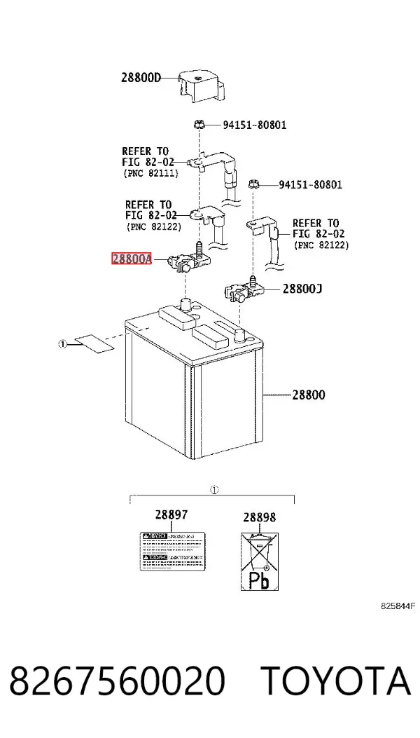 Klema akumulatora 8267560020 Toyota