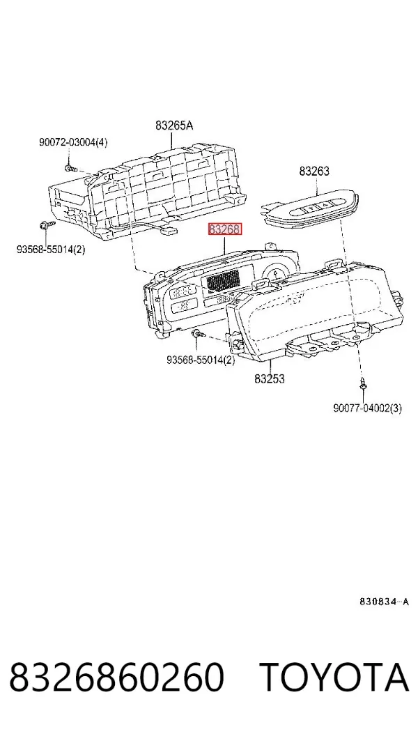 Licznik prędkościomierza 8326860260 Toyota