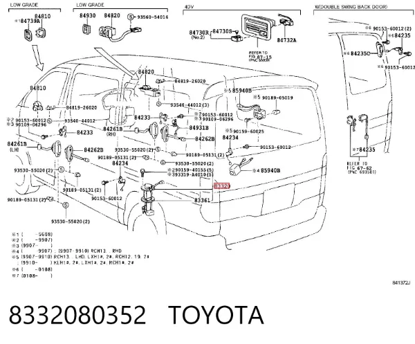 Czujnik poziomu paliwa w zbiorniku 8332080352 Toyota