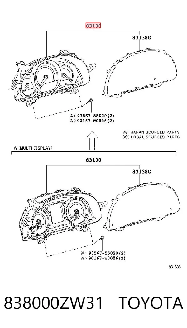 Deska rozdzielcza 838000ZW31 Toyota