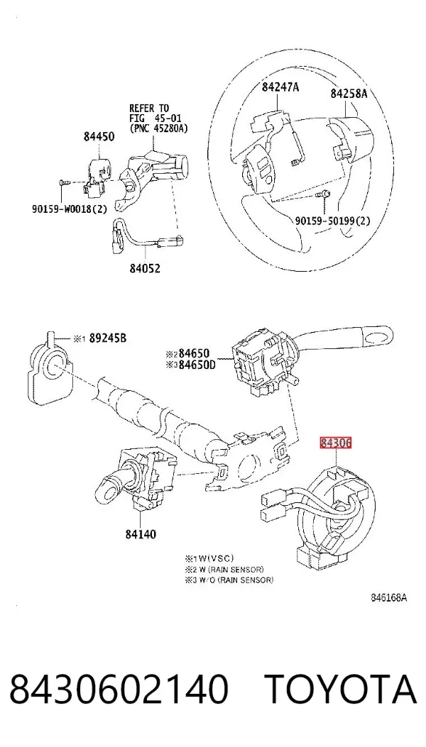 Pierścień kontaktowy AIRBAG, taśma kierownicy 8430602140 Toyota