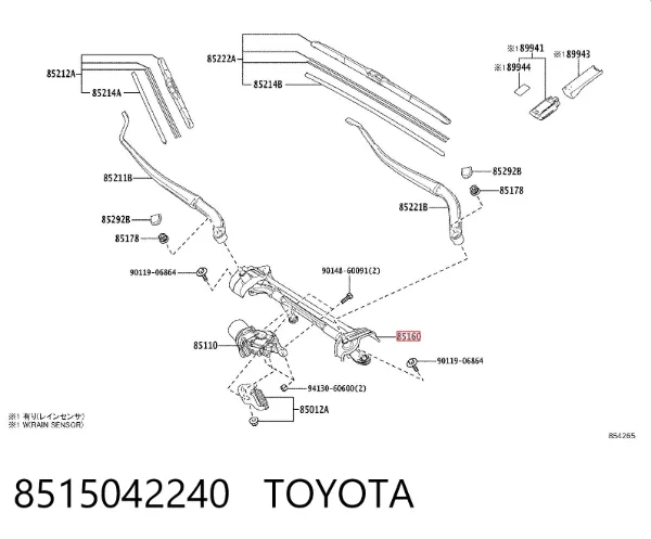 Mechanizm wycieraczek Toyota RAV4 V