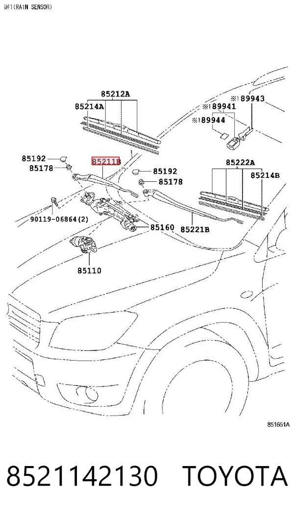 Ramię wycieraczki szyby przedniej Toyota RAV4 III