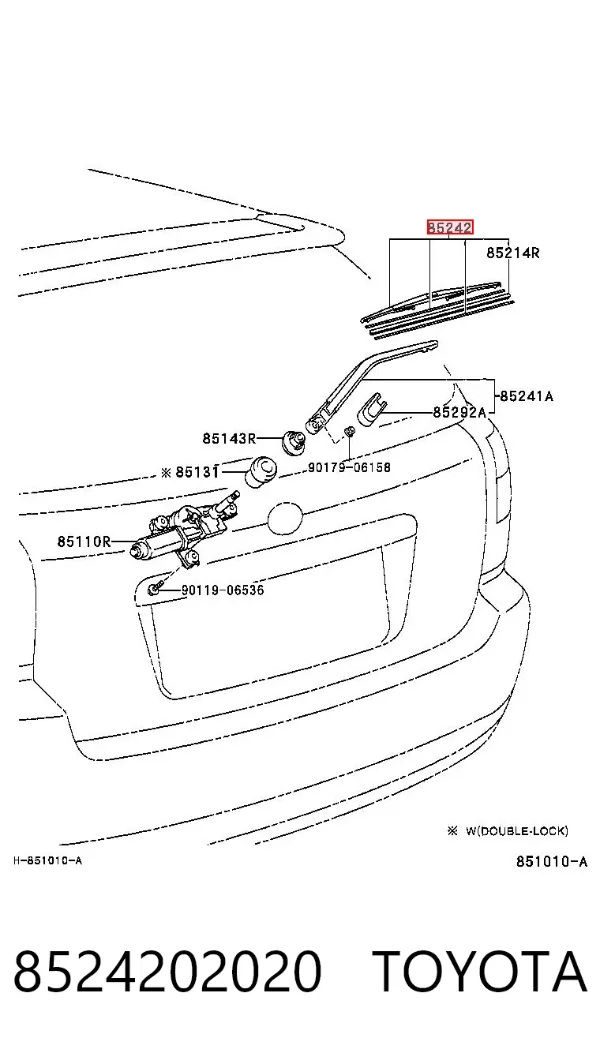 Pióro wycieraczki szyby tylnej 8524202020 Toyota