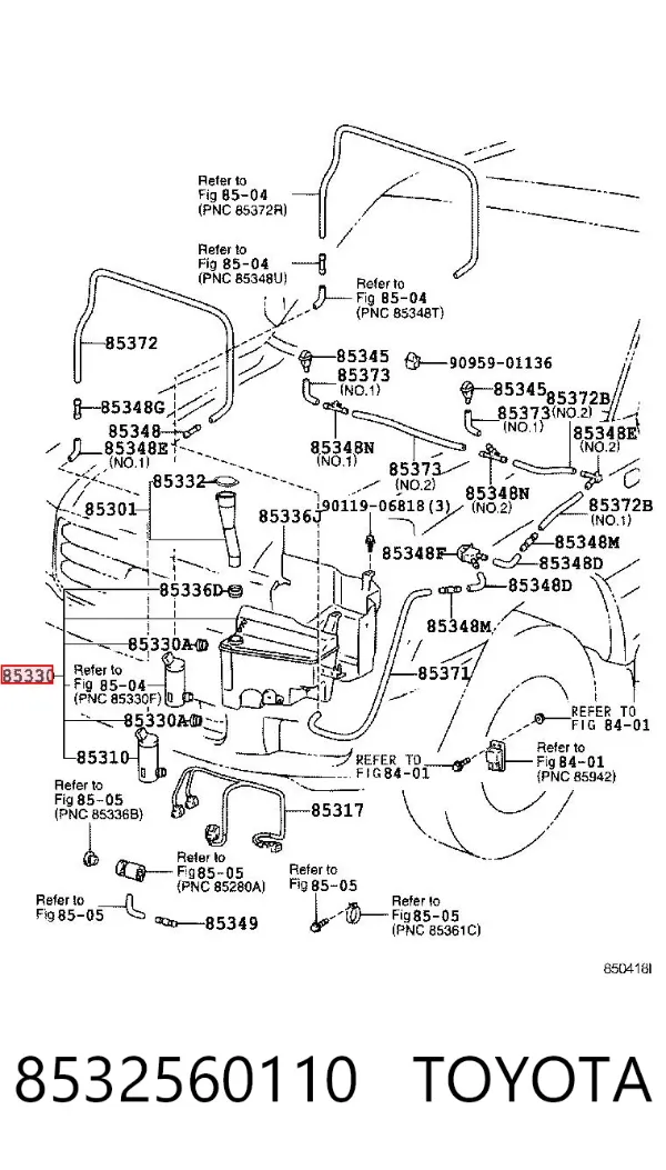 Zbiorniczek spryskiwacza szyb 8532560110 Toyota