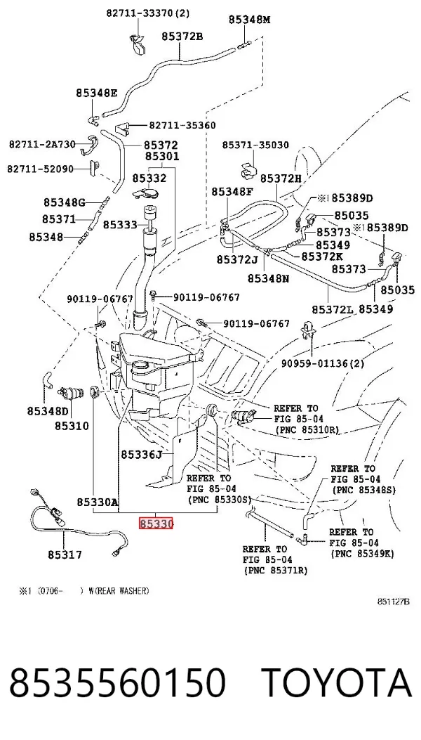 Zbiorniczek spryskiwacza szyb 8535560150 Toyota