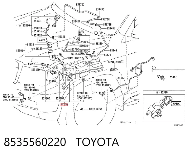 Zbiorniczek spryskiwacza szyb 8535560220 Toyota