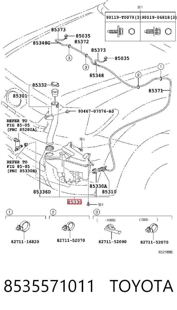 Zbiorniczek spryskiwacza szyb 8535571011 Toyota