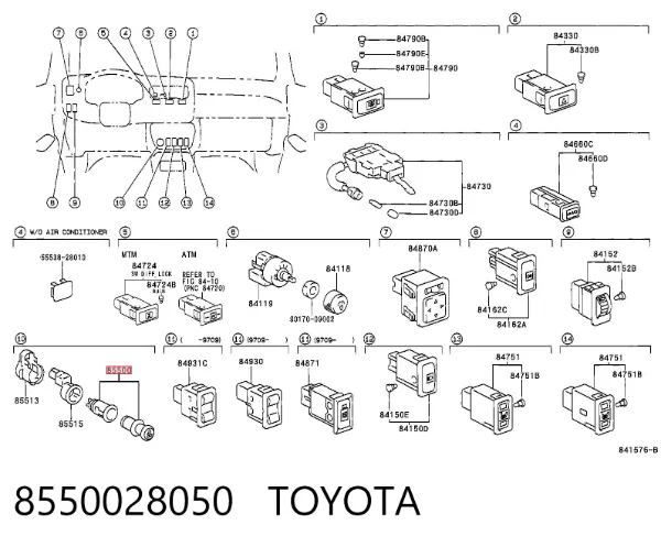 Zapalniczka 8550028050 Toyota