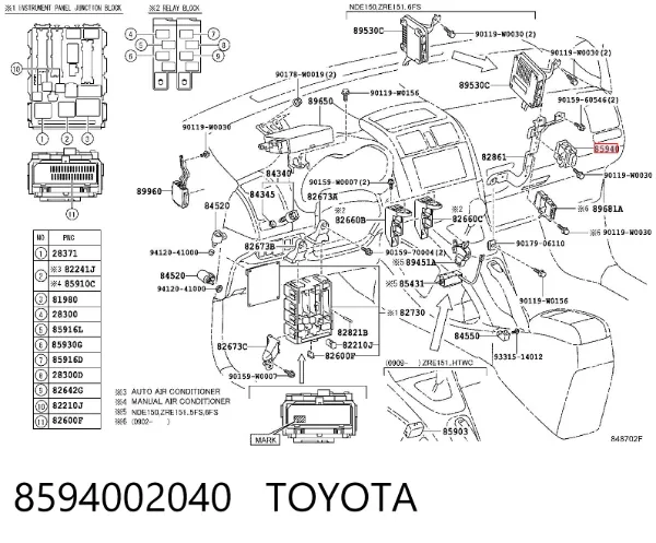 Przekaźnik sterownika wycieraczek Toyota Auris UKP