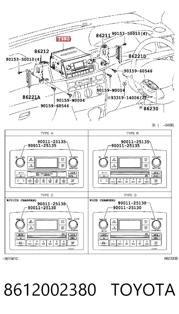 Radio (radio AM/FM) 8612002380 Toyota