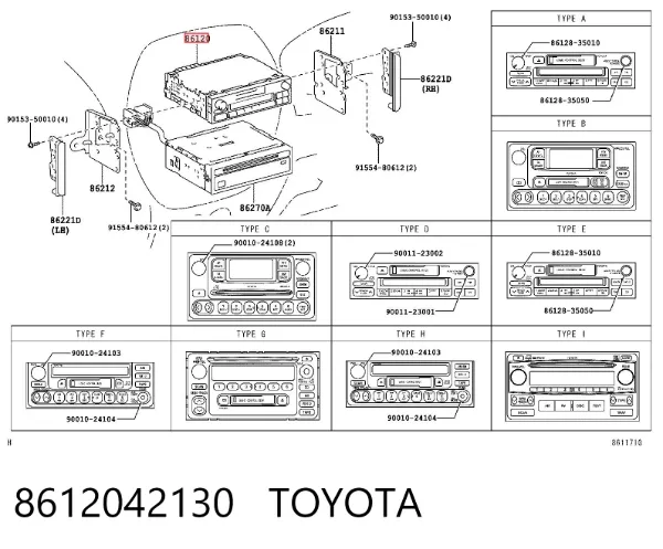 Radioodtwarzacz (radio AM/FM) 8612042130 Toyota