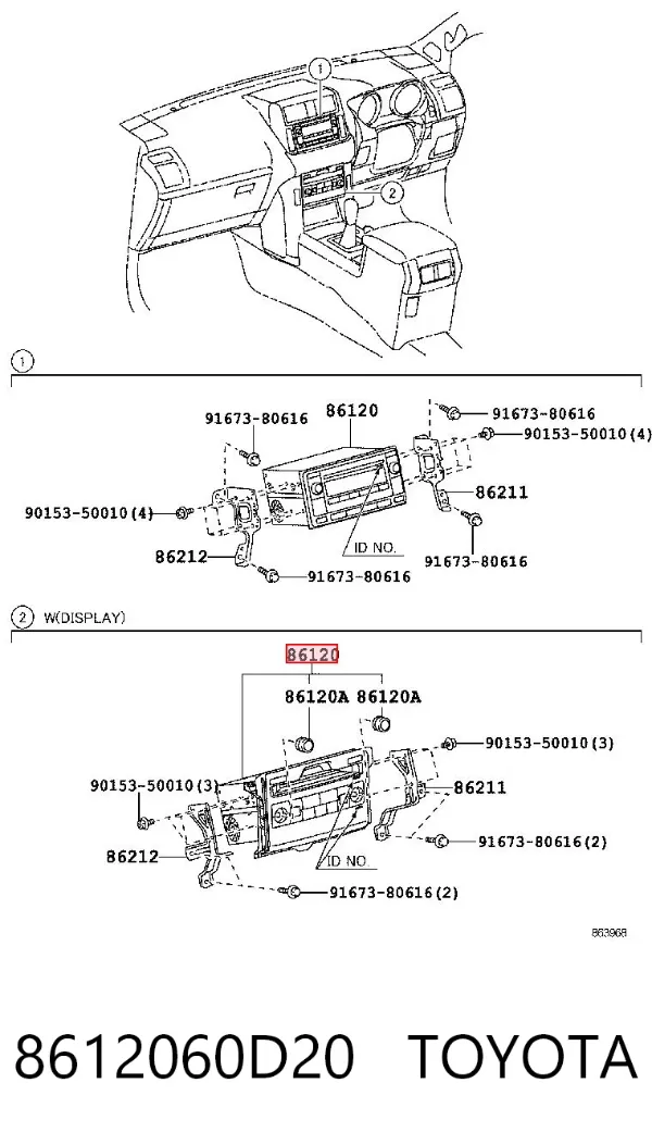 Radioodtwarzacz (radio AM/FM) 8612060D20 Toyota