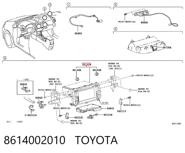 Radioodtwarzacz (radio AM/FM) 8614002010 Toyota