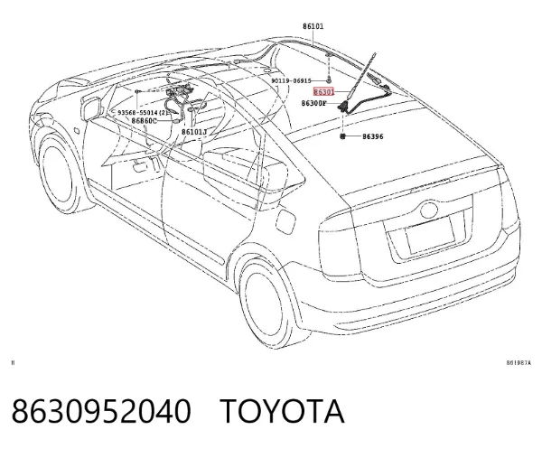Pręt anteny 8630952040 Toyota