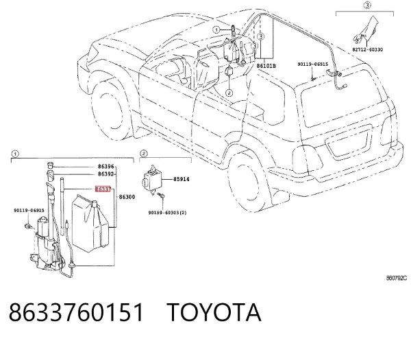 Pręt anteny 8633760151 Toyota