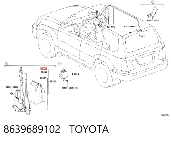 Nakrętka drążka anteny 8639689102 Toyota