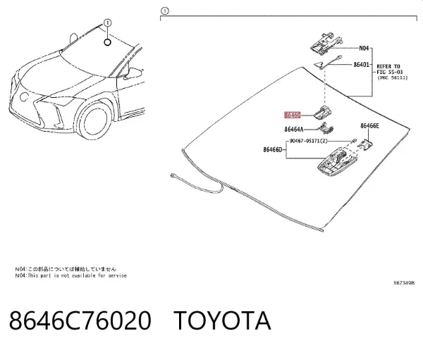 Kamera systemu zapewnienia widoczności 8646C76020 Toyota