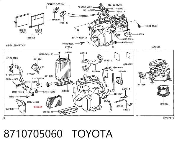 Chłodnica nagrzewnicy (ogrzewacza) Toyota Avensis I
