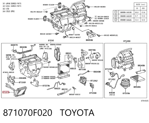 Chłodnica nagrzewnicy (ogrzewacza) Toyota Corolla VERSO