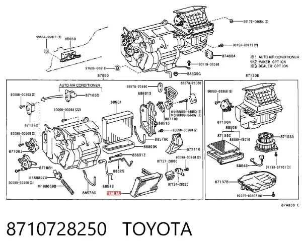 Chłodnica nagrzewnicy (ogrzewacza) 8710728250 Toyota
