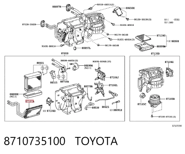 Chłodnica nagrzewnicy (ogrzewacza) 8710735100 Toyota