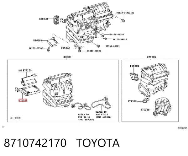 Chłodnica nagrzewnicy (ogrzewacza) 8710742170 Toyota