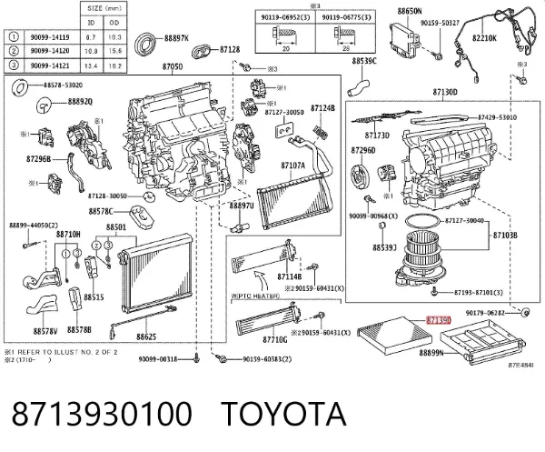 Filtr kabiny 8713930100 Toyota