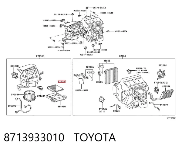 Filtr kabiny 8713933010 Toyota