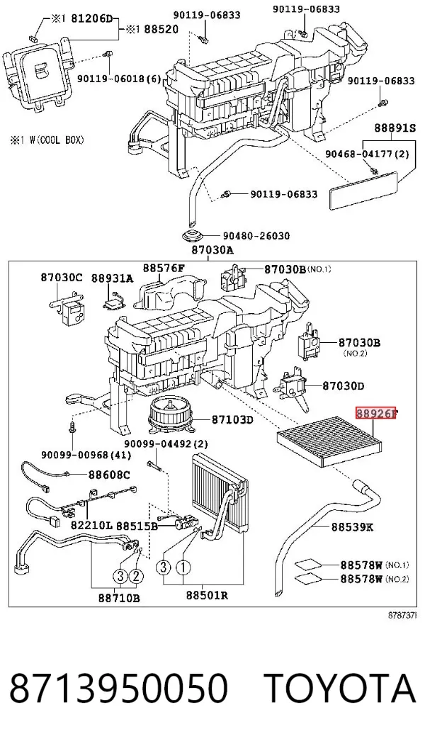 Filtr kabiny 8713950050 Toyota